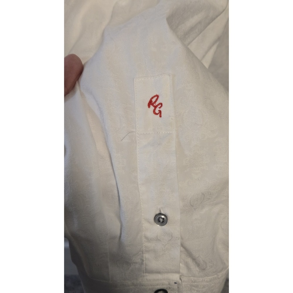 Robert Graham Shirt Mens 3XL White Paisley Jacquard Classic Fit Embroidered - Picture 9 of 11